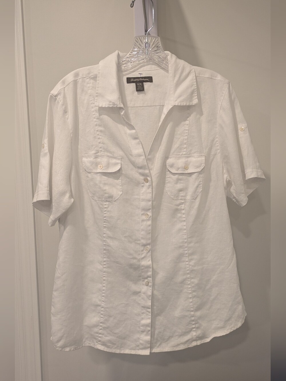 Tommy Bahama Women’s White Classic Button-Front Linen Shirt